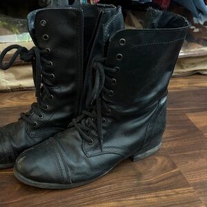 Steve Madden Black Combat Boots